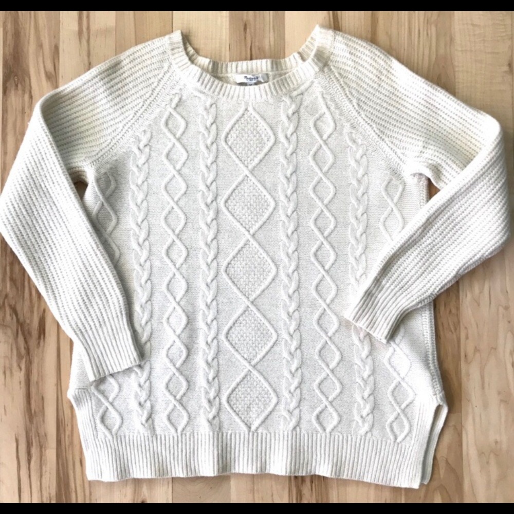 Madewell Cable Knit Wool Sweater